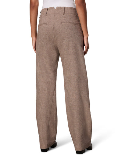 Shea Full-Length Plaid Pant (Camel Plaid)