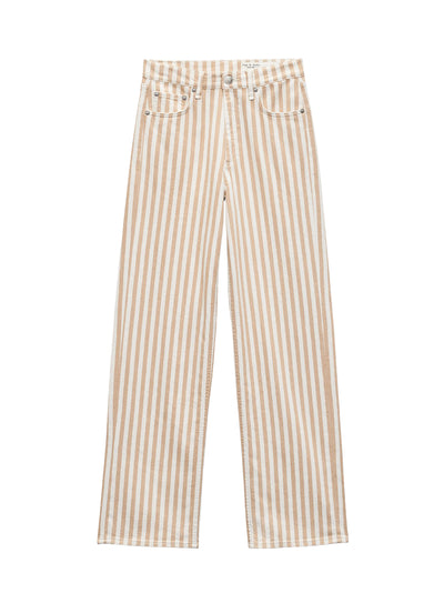 Shea Relaxed Straight Jean (Tan Stripe)