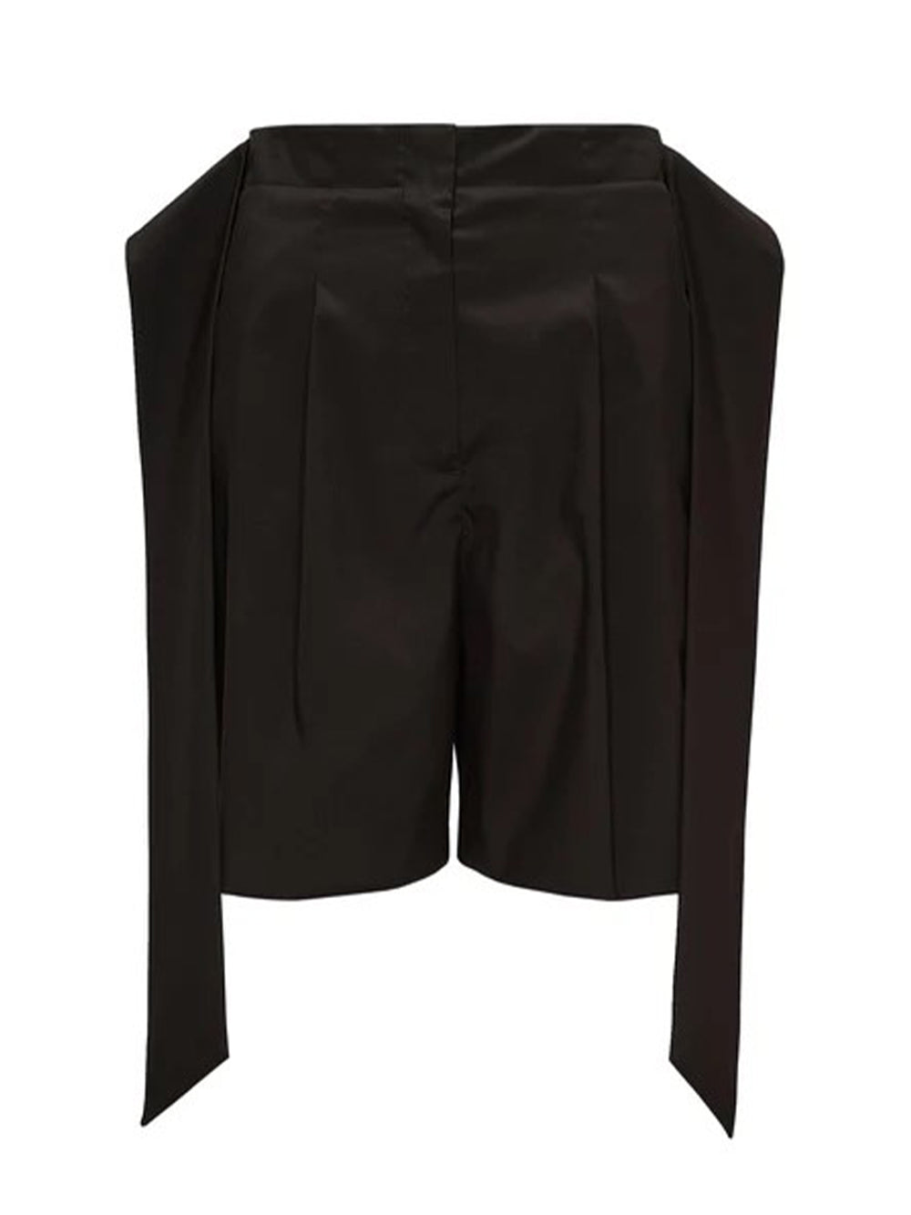 Sheen Cotton Poly Stretch Tie Shorts (Black)