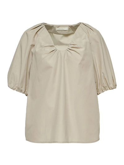 Sheen Cotton Taffeta Top (Latte)