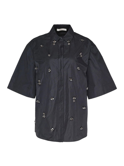 Sheen Parachute Poly Overshirt (Black)