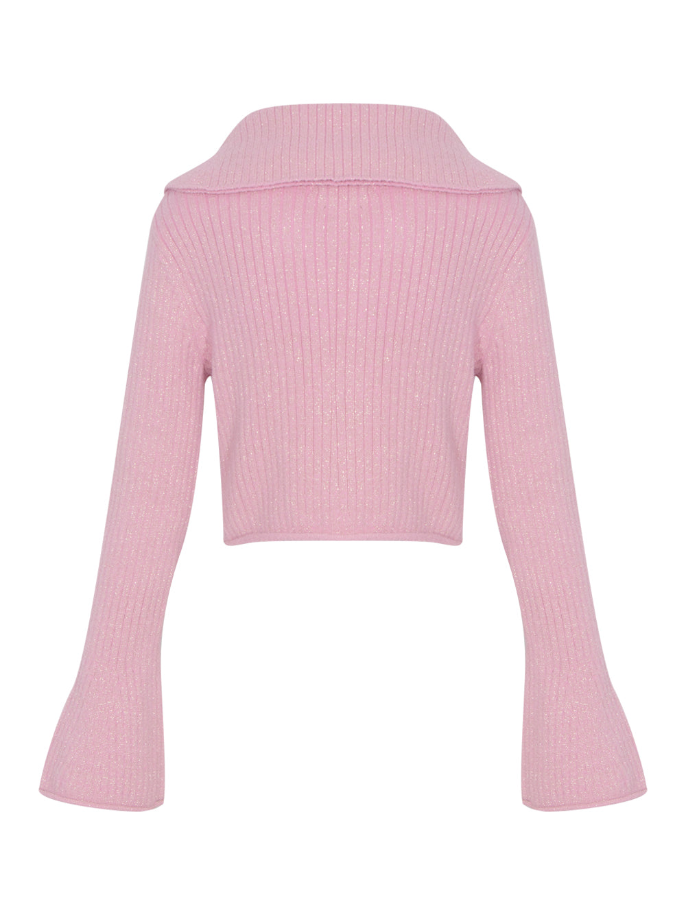 Shimmer Double Collar Peggy Cardigan (Blush)