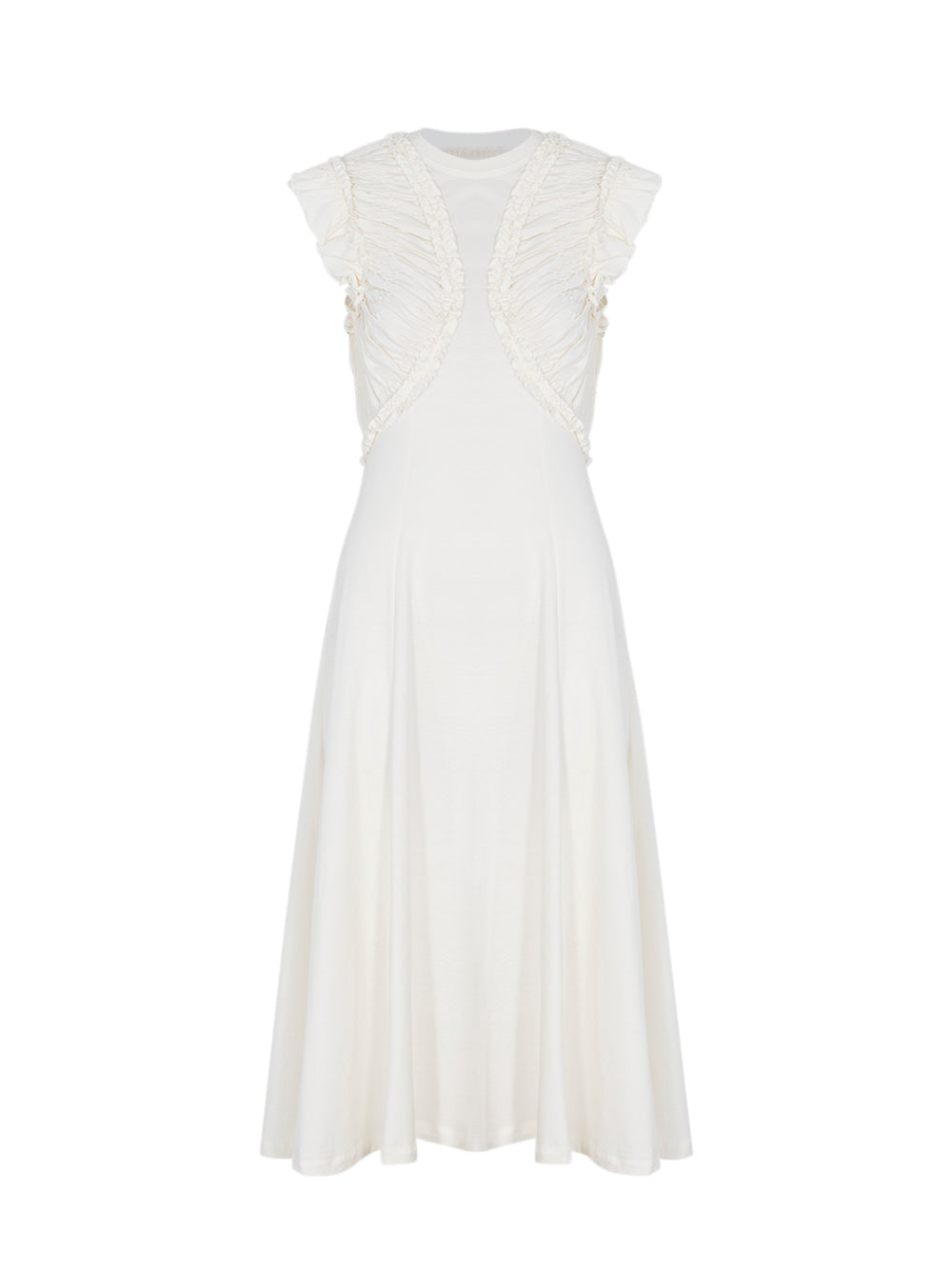 Shiva Sleeveless Ruffled Midi Dress (Pristine)