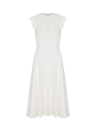 Shiva Sleeveless Ruffled Midi Dress (Pristine)