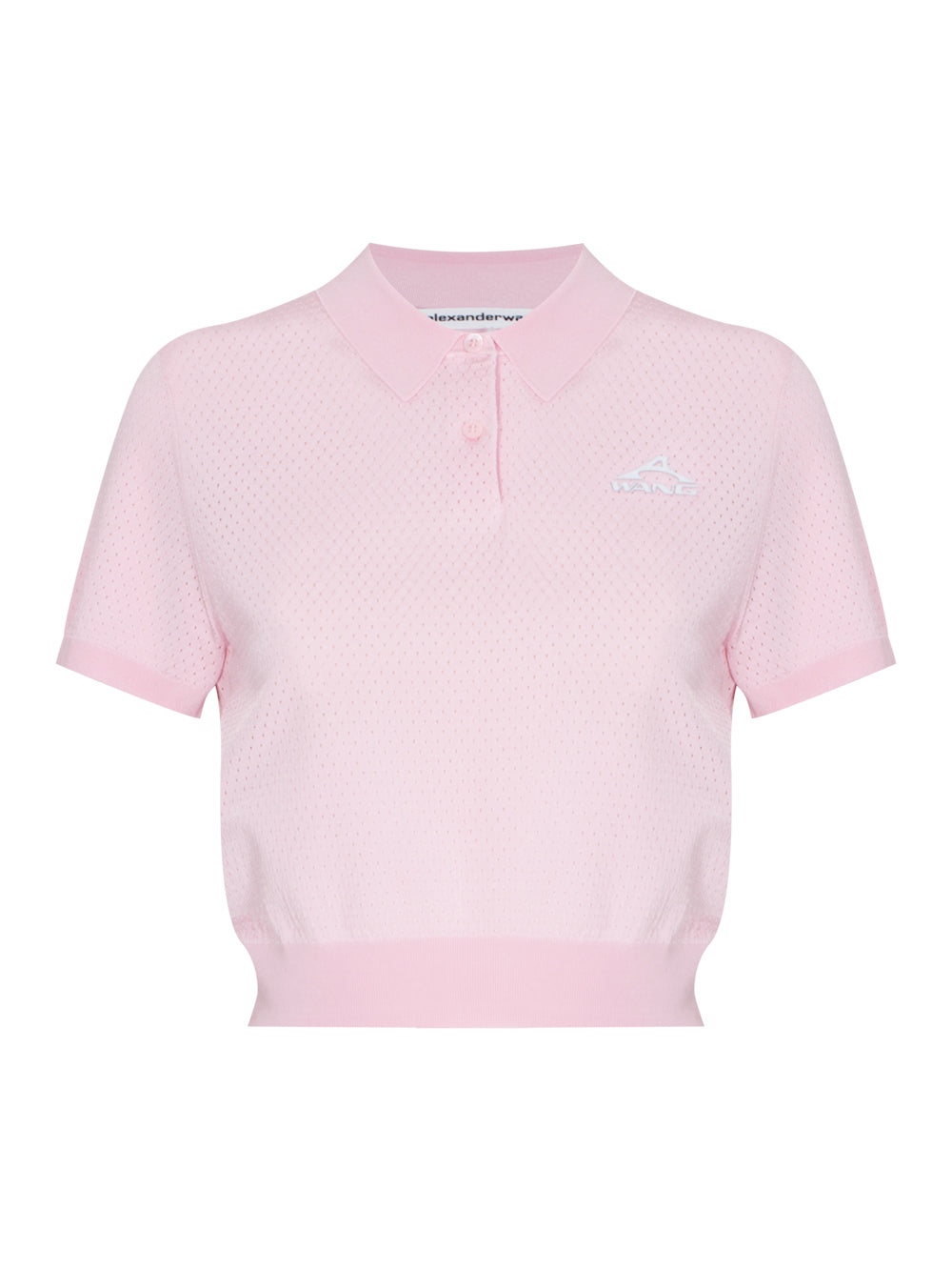 Short Sleeve Polo Tee Wang Logo Print (Light Pink)