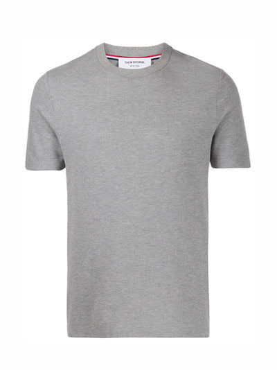 Short Sleeve Tee W/ Engineered 4 Bar Stripe In Classic Pique (Light Grey)