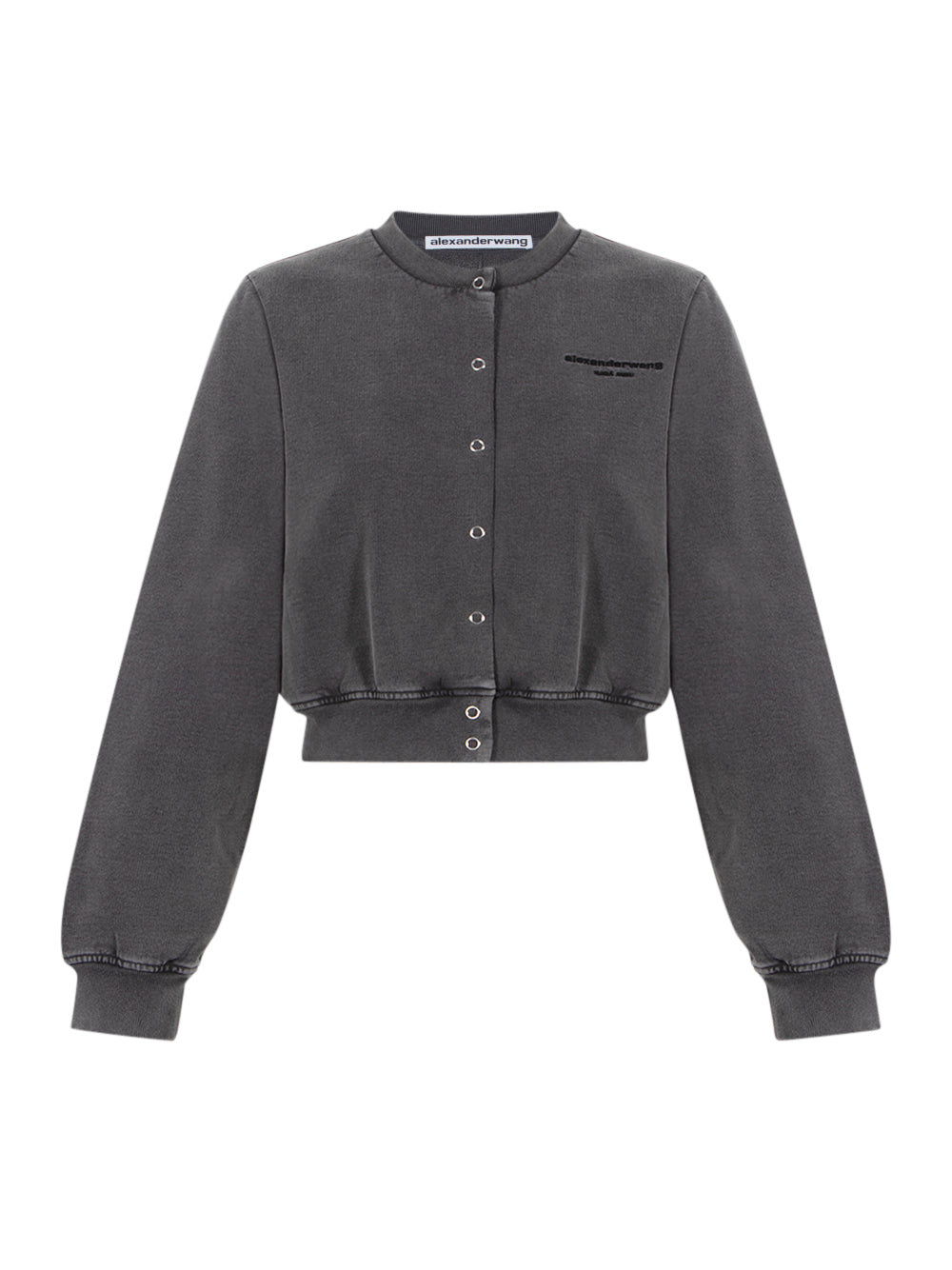 Shrunken Snap Cardigan Crew (Washed Black)