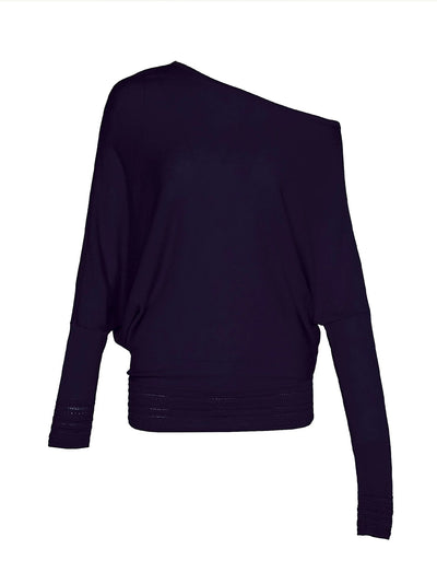 Silk Cashmere Slouchy Off-Shoulder Sweater (Moonlight)