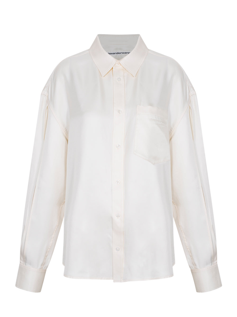 Silk Slashed Sleeve Shirt (Ivory)