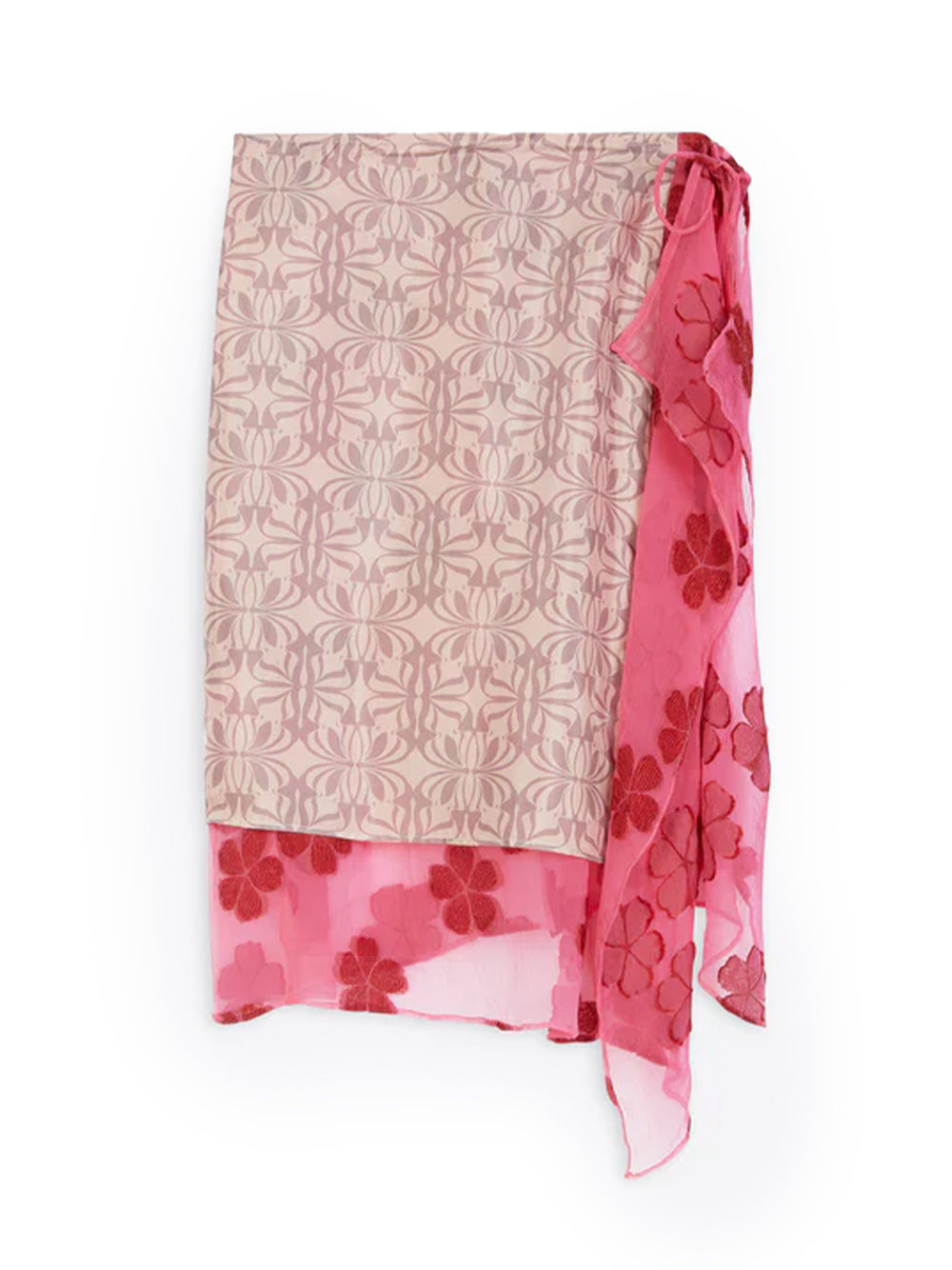 Silk Wrap Skirt (Blush)