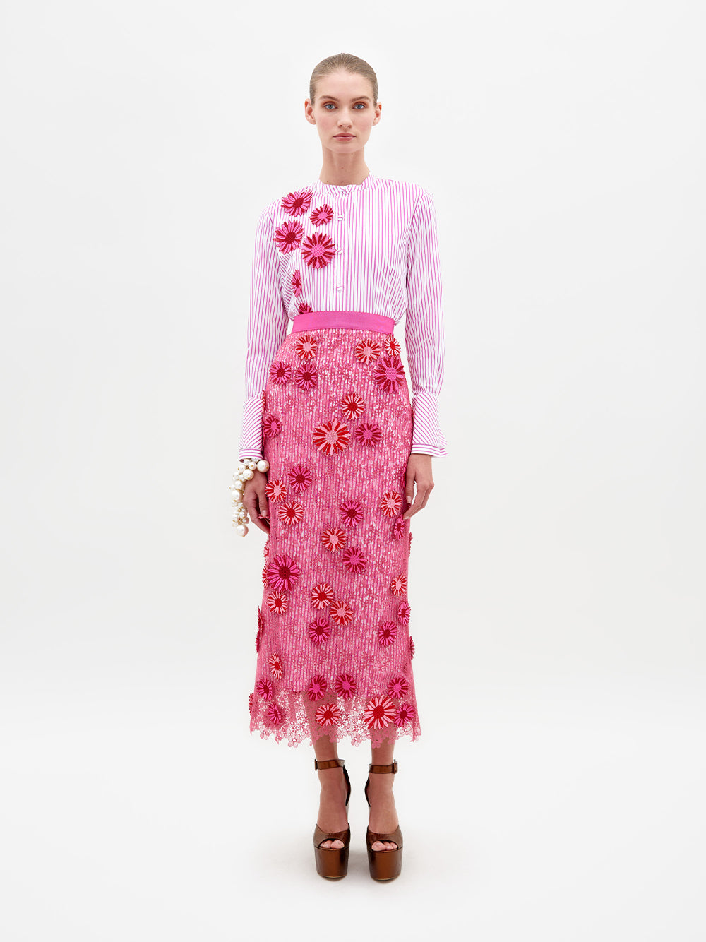 Silvina Blouse (Rose Stripe)