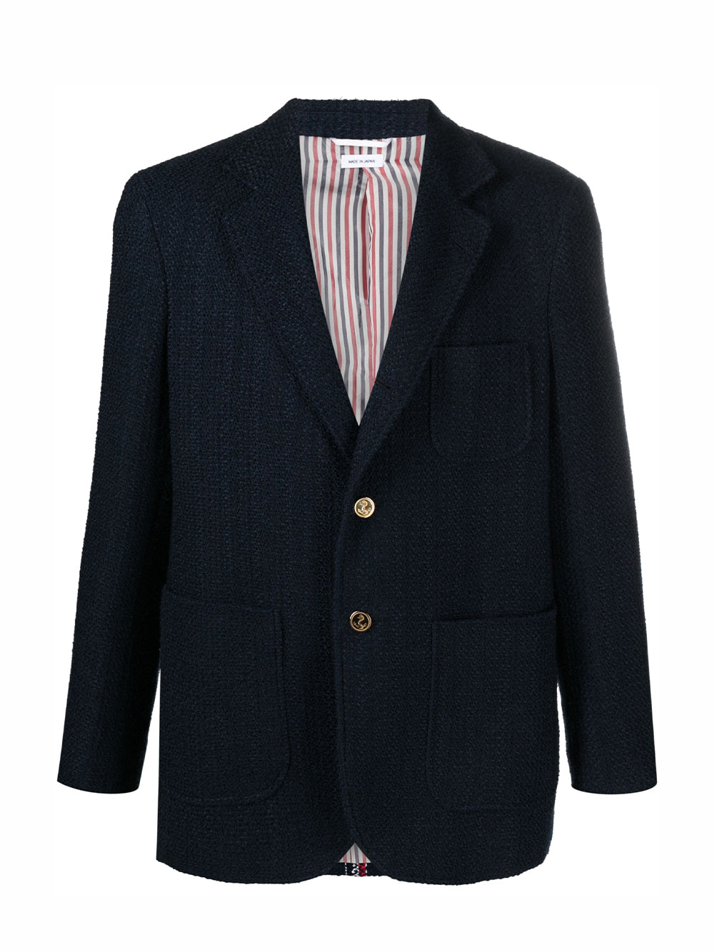 Single-breasted Wool Blazer (Navy)