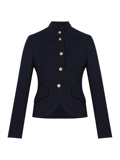 Slade Cropped Textured Blazer (Navy)