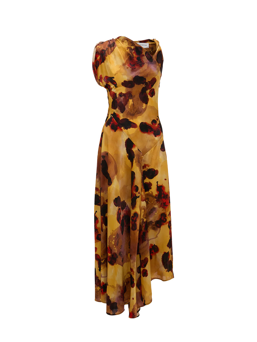 Sleeveless Draped Midi Dress (Amber)