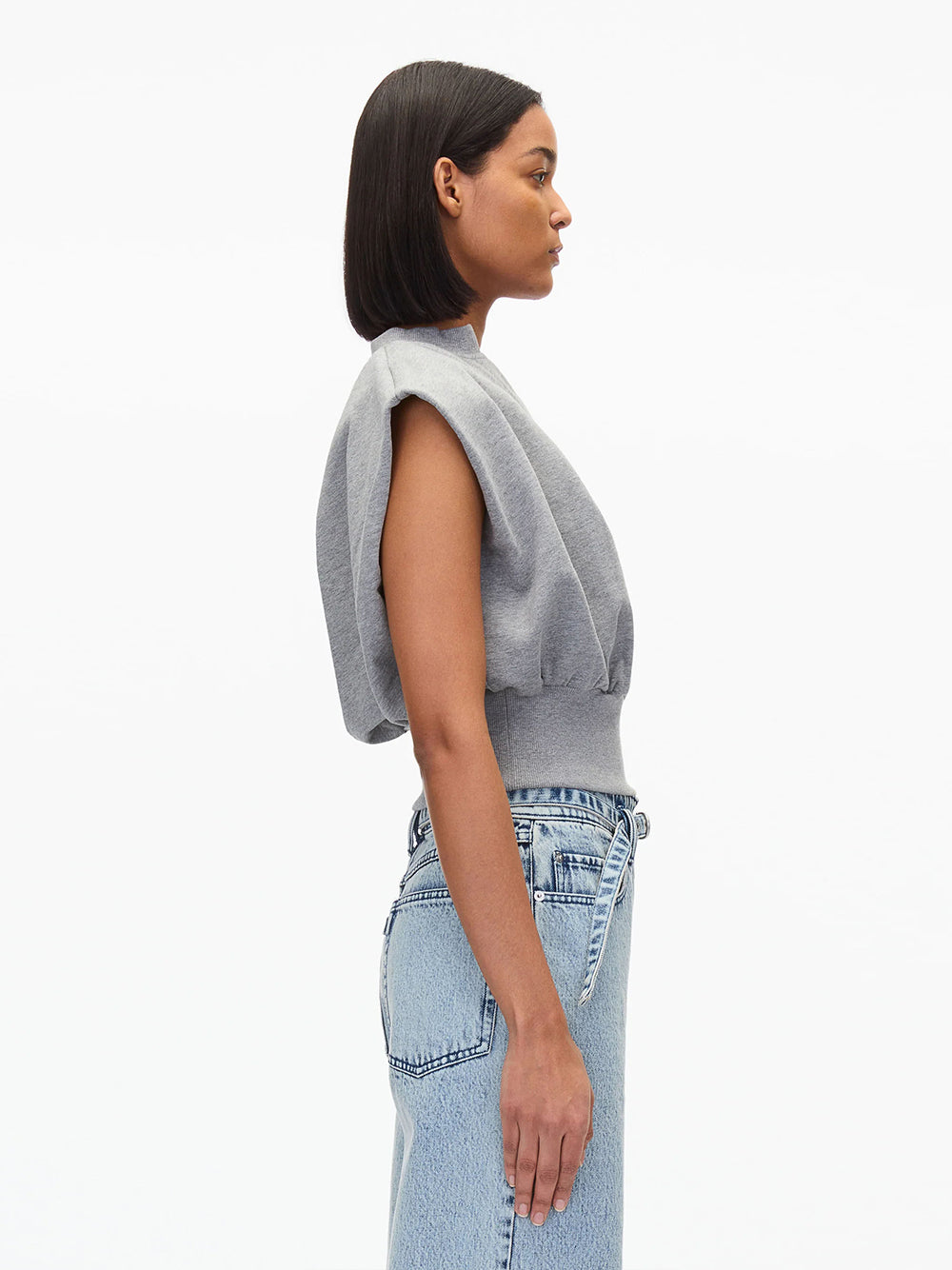 Sleeveless French Terry Top (Grey Melange)