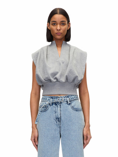 Sleeveless French Terry Top (Grey Melange)