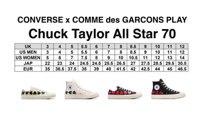 Multi Black Heart Chuck Taylor All Star '70 Low Sneakers (White)