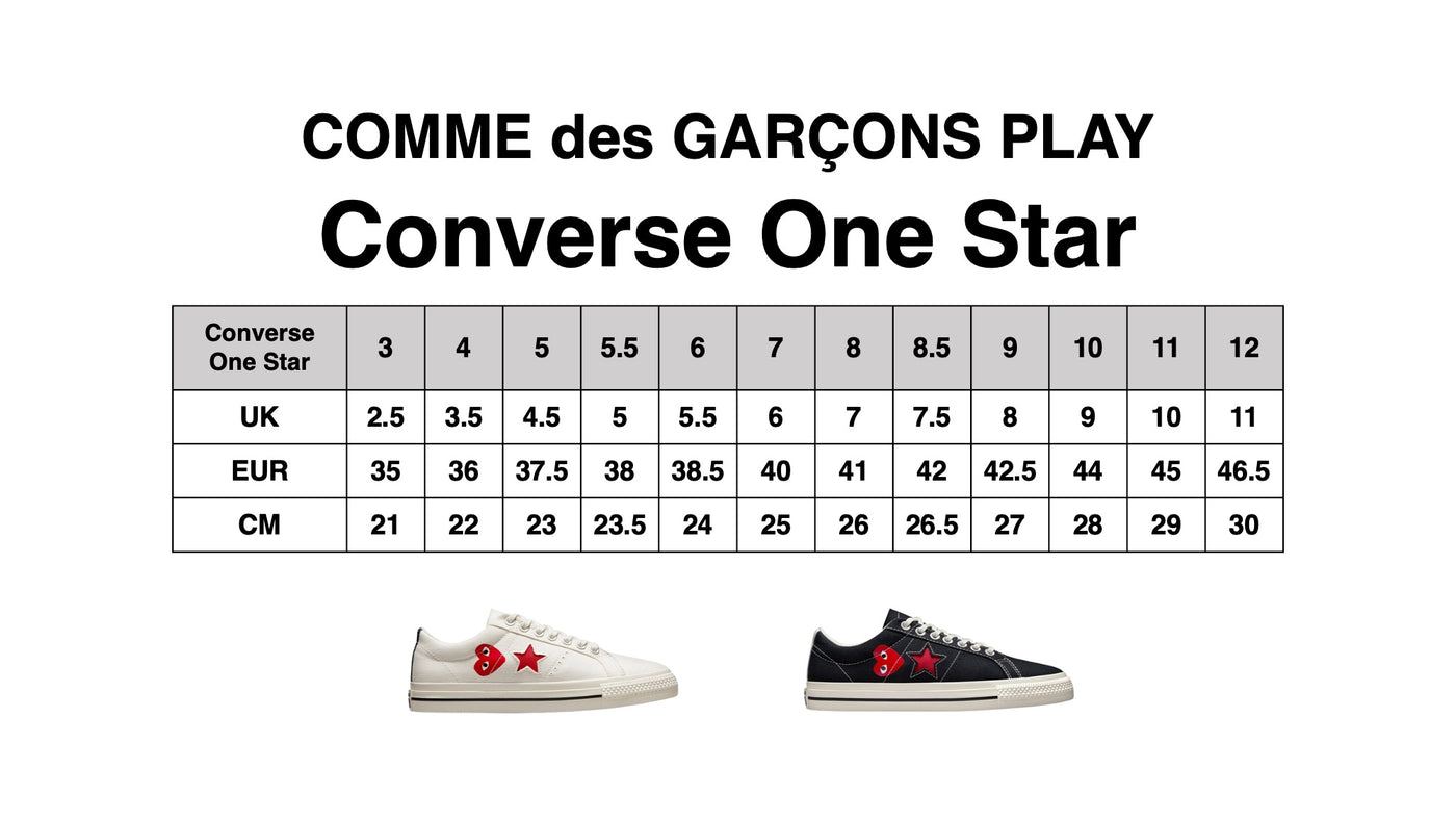 Converse Shoes Converse One Star Size Chart Converse Cdg Size