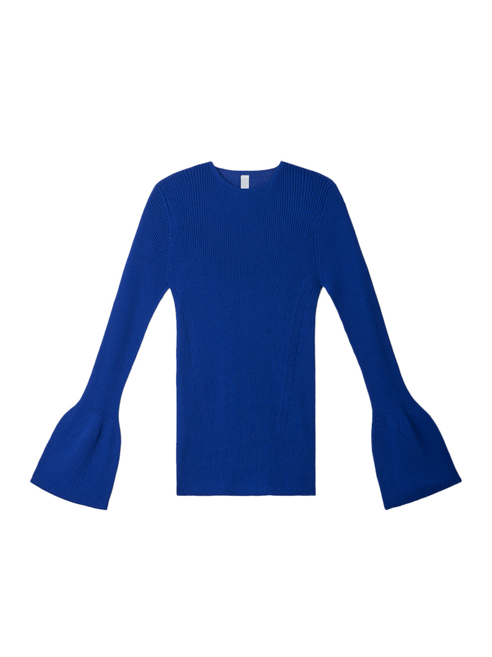 Soft Portrait Long Bell Sleeve Top (Blue)