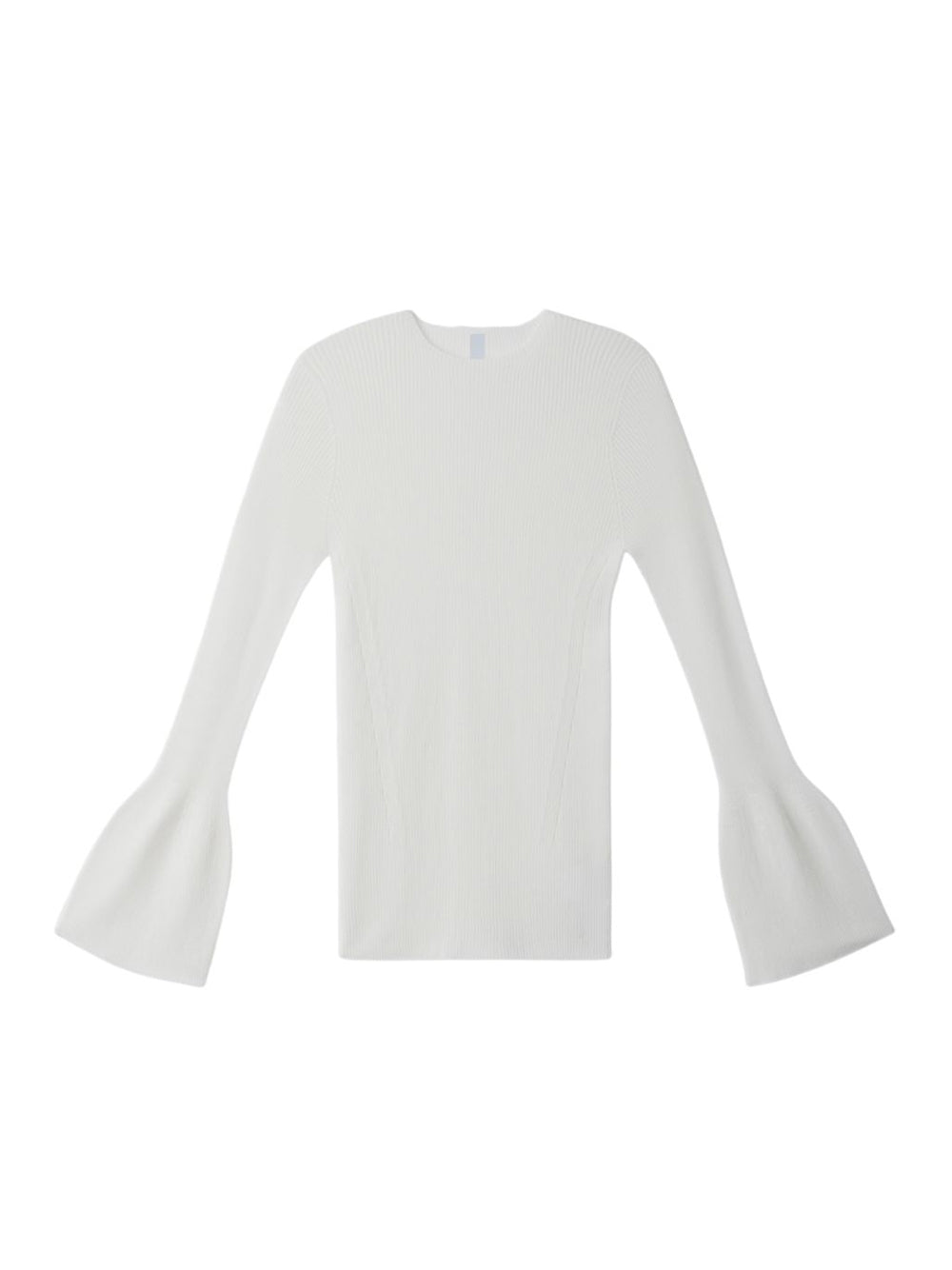 Soft Portrait Long Bell Sleeve Top (White)