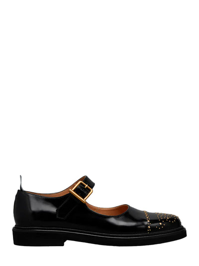Soft Spazzolato Leather Stud Thom John (Black)