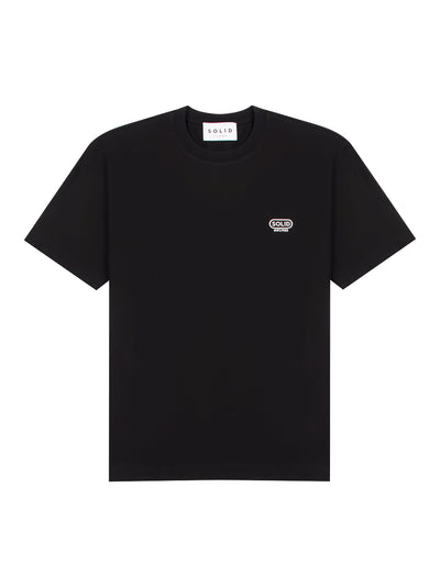 Embroidery Round Logo T-Shirt (Black)