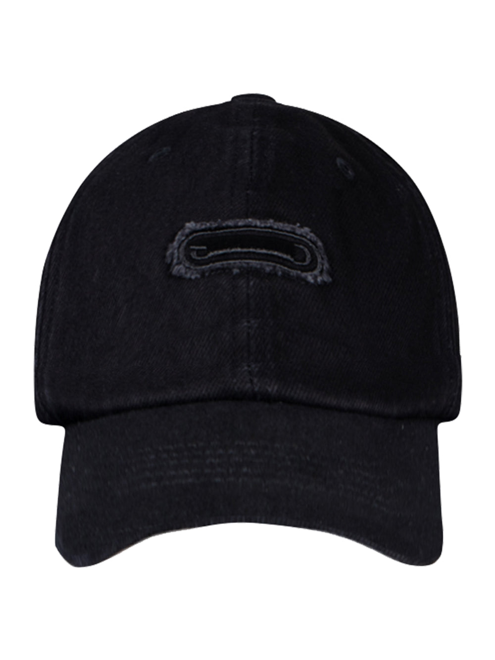 Solid Washed Denim Ball Cap (Black)