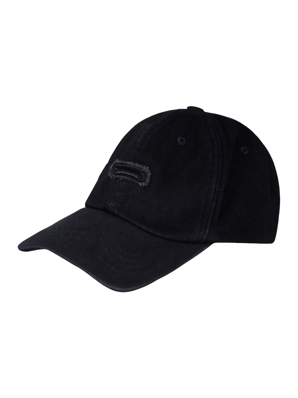 Solid Washed Denim Ball Cap (Black)