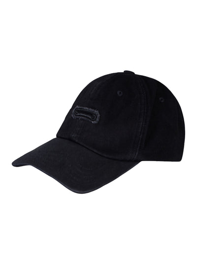 Solid Washed Denim Ball Cap (Black)