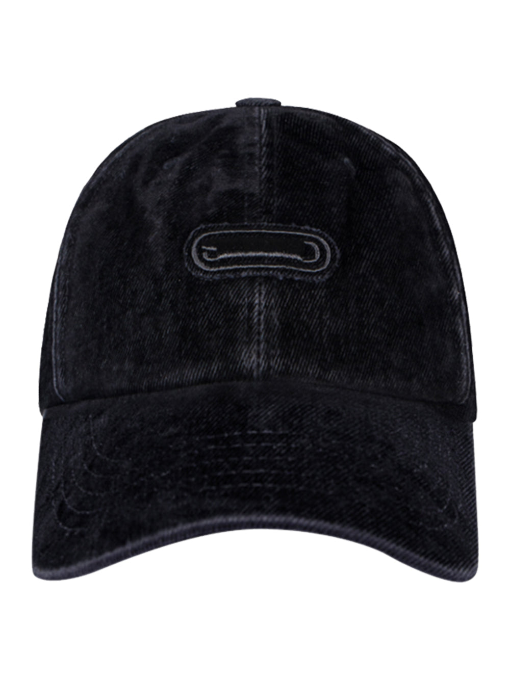 Solid Washed Velvet Denim Ball Cap (Black)