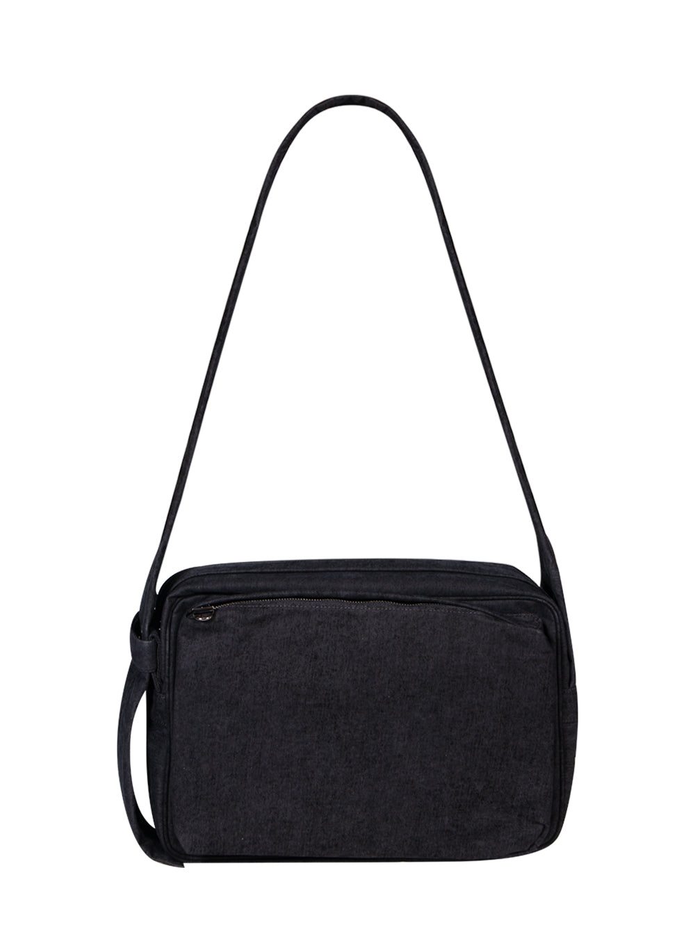 Washed Velvet Denim Cross Bag (Black)