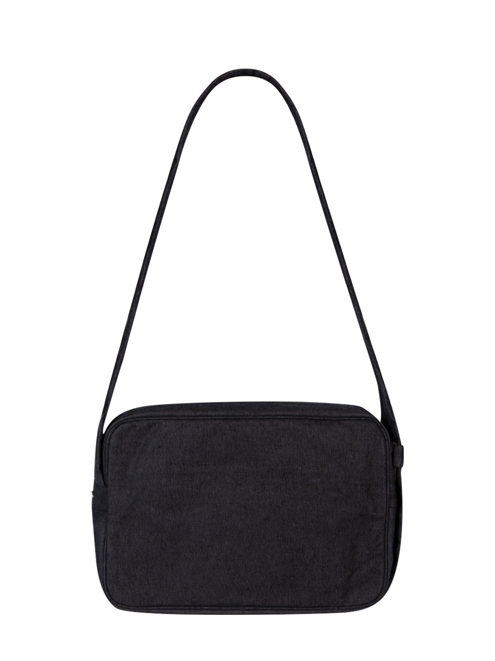 Washed Velvet Denim Cross Bag (Black)