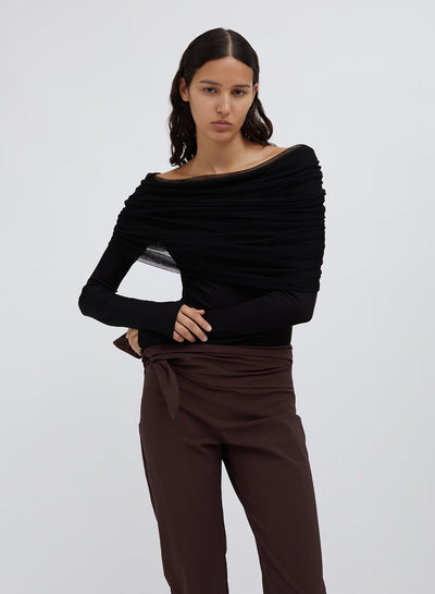 Sonora Veiled Long Sleeve Top (Black)