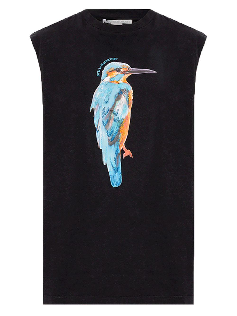 Bird Print Sleeveless Tank Top (Black)