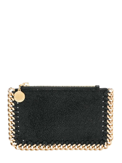 Falabella Card Case with Gold Color Chain (Black)