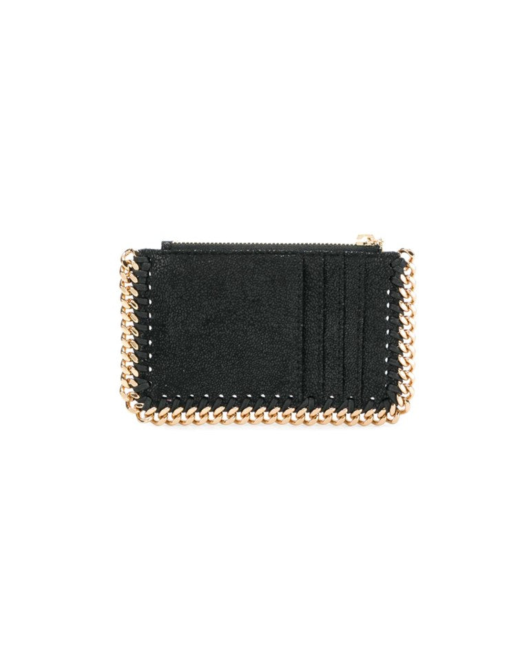 Falabella Card Case with Gold Color Chain (Black)