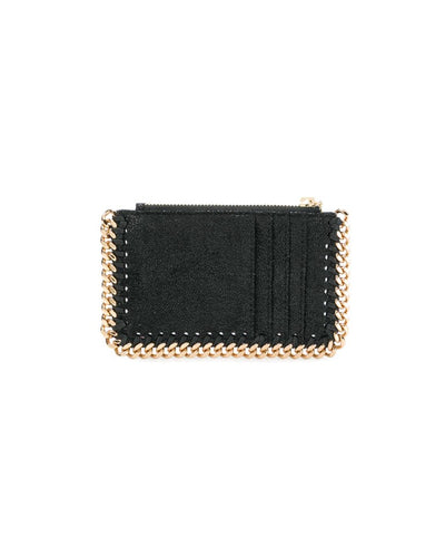 Falabella Card Case with Gold Color Chain (Black)