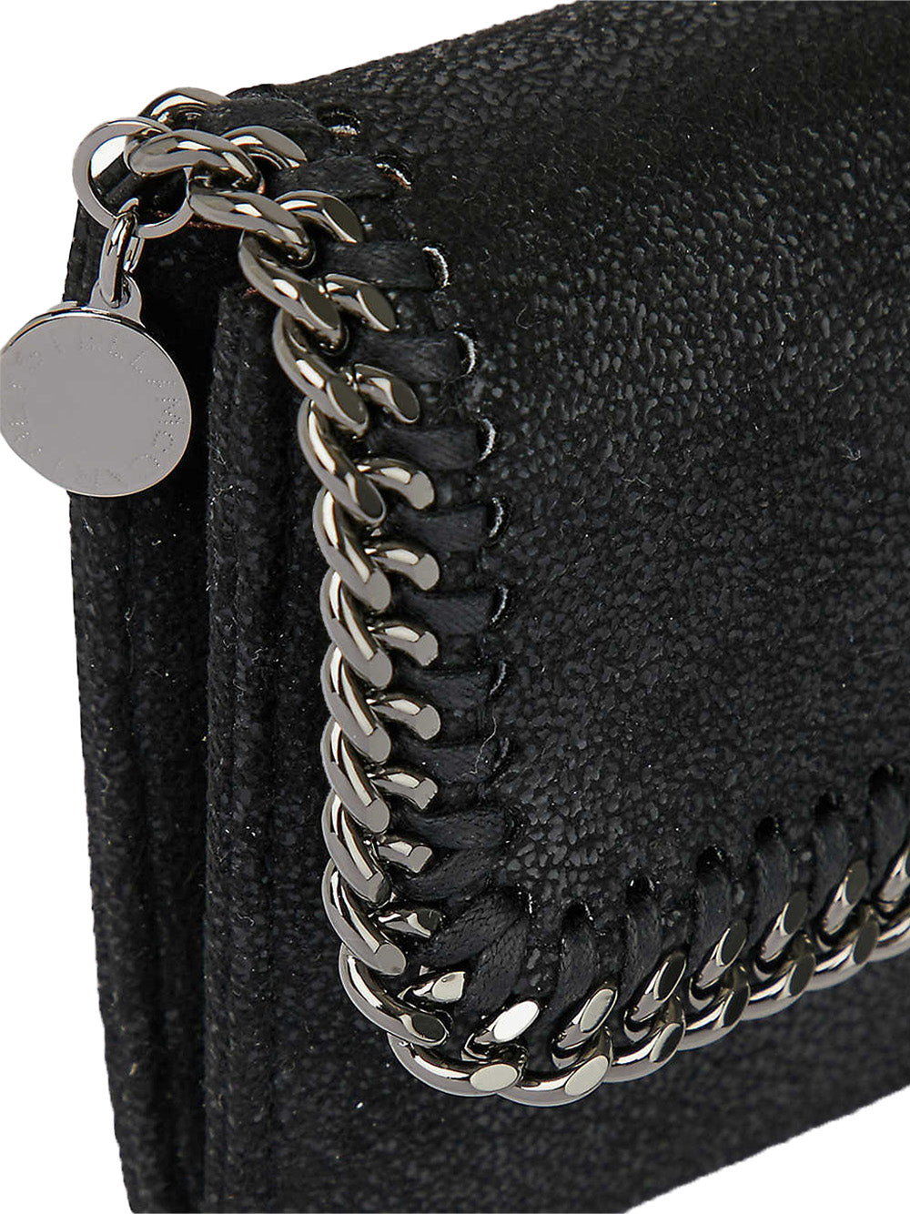 Women Black Falabella Flap Continental Wallet