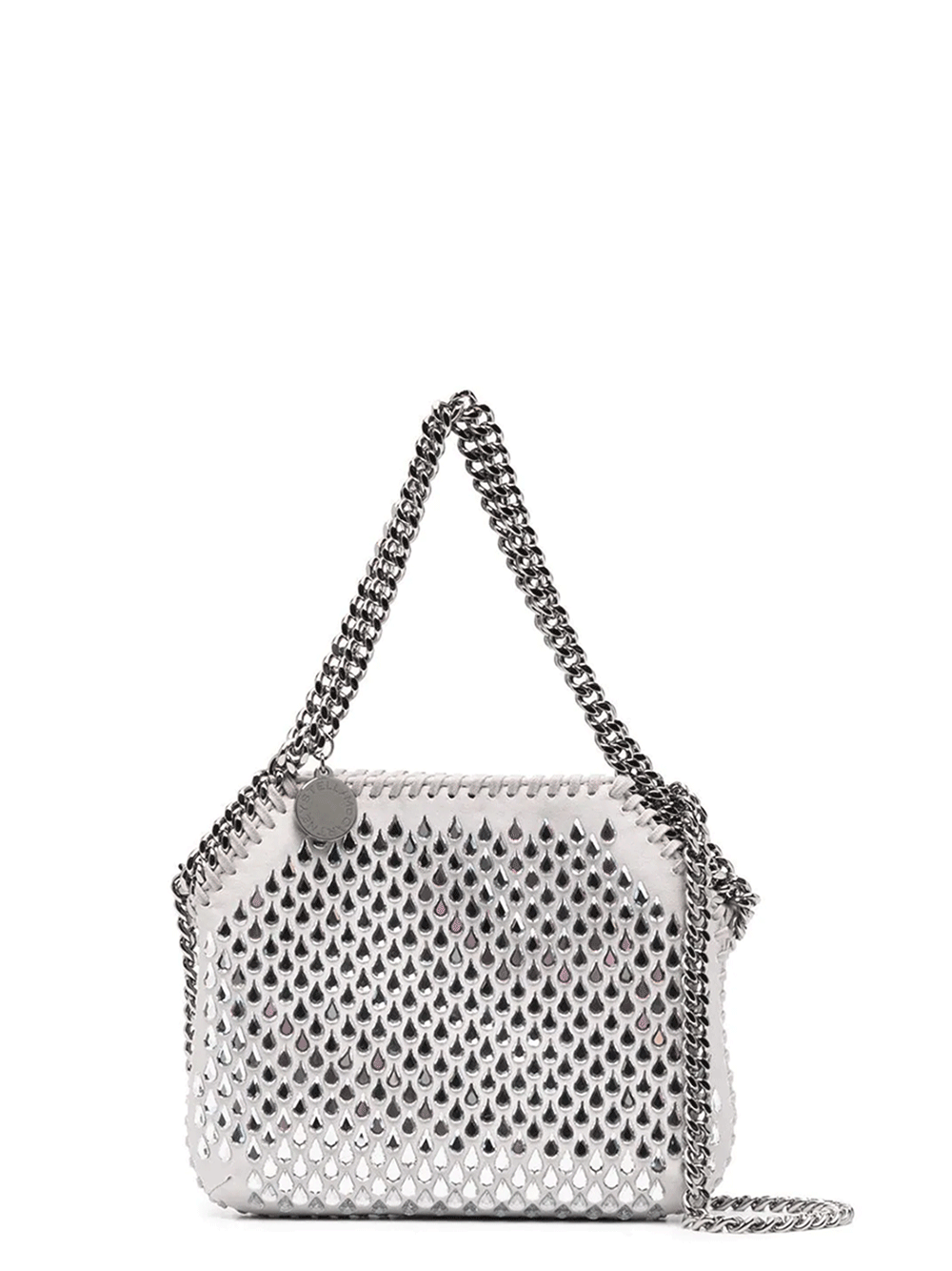Stella McCartney Falabella Crystal Mesh Mini Tote Bag Silver 1