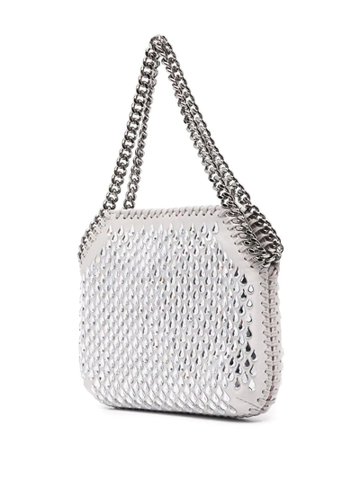 Stella McCartney Falabella Crystal Mesh Mini Tote Bag Silver 3