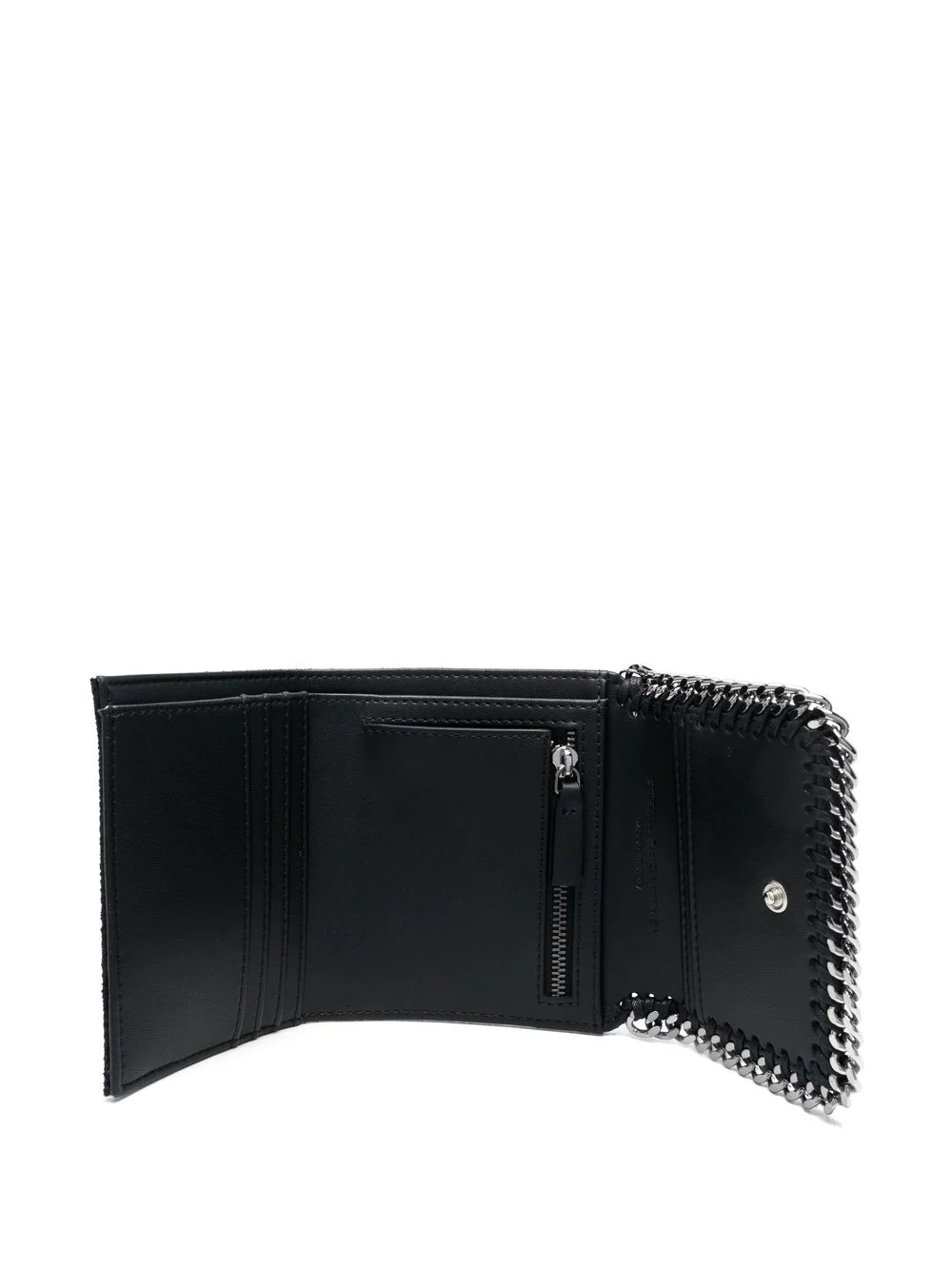 Falabella Grained Small Flap Wallet (Black)