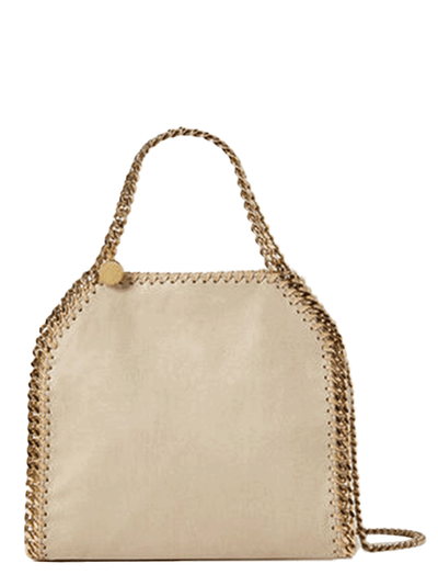 Stella McCartney Falabella Mini Tote Bag with Gold Color Chain Natural Beige 1