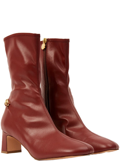 Falabella Stretch Ankle Boots (Red)