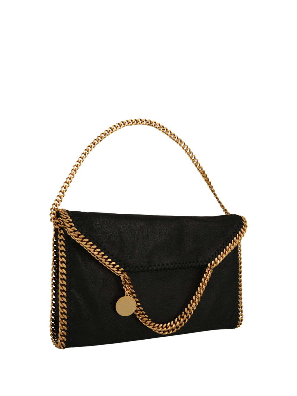 Stella McCartney Falabella Three Chain Tote Bag with Gold Color Chain Black 2