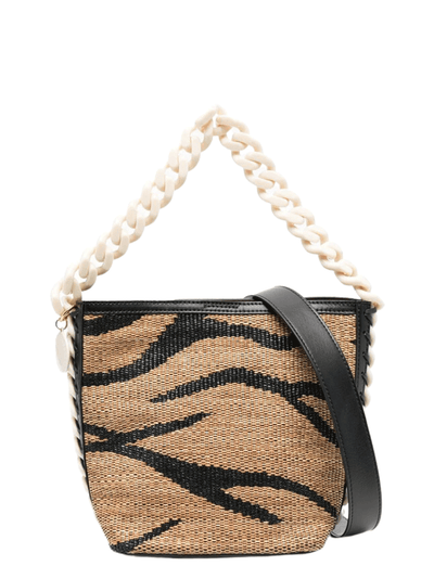 Frayme Raffia Bucket Bag (Tiger)