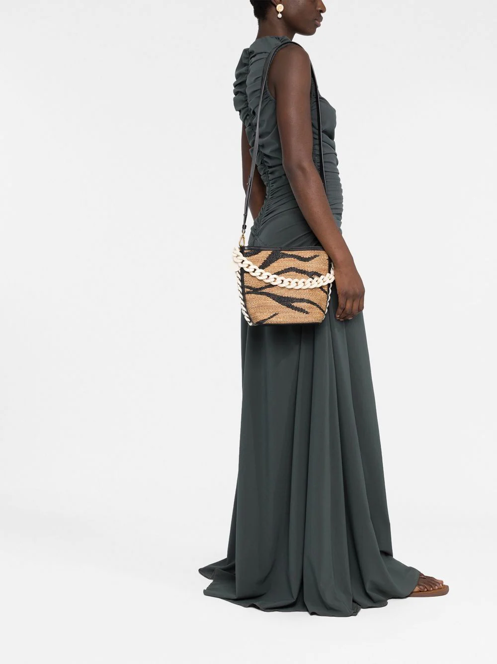 Frayme Raffia Bucket Bag (Tiger)