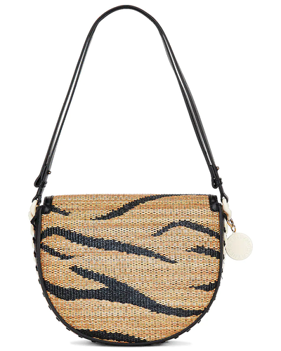 Frayme Raffia Medium Flap Shoulder Bag (Tiger)