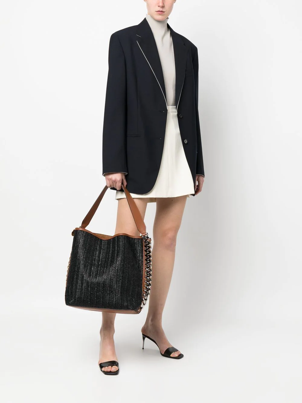 Frayme Raffia Tote Bag (Black)