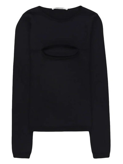 'Levels of Transparency' Knit Top (Black)