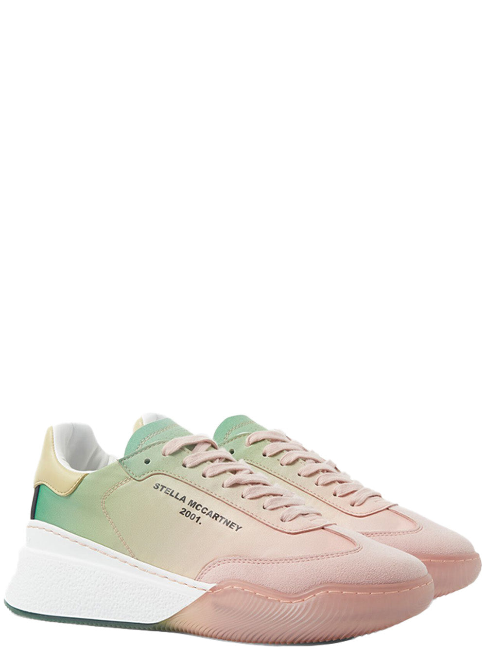 Loop Ombre Lace-Up Sneakers (Green/Pink)